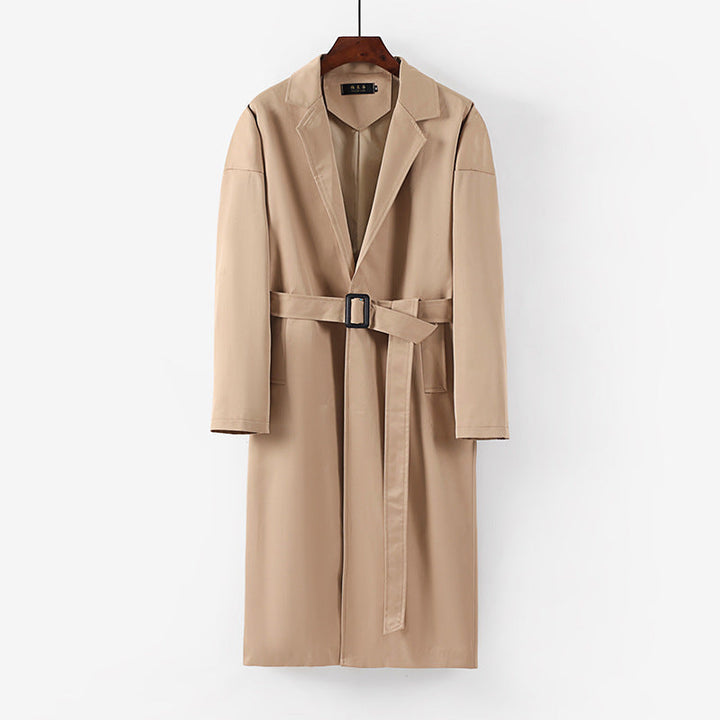 Dam lång modell trenchcoat med midjebälte och Dropped Lapel