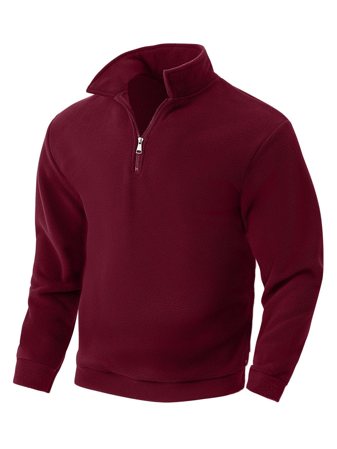 Herr Nano Fleece Halv Dragkedja Pullover med Ståkrage, Mjuk Teddy Fleece och Elastiska Muddar