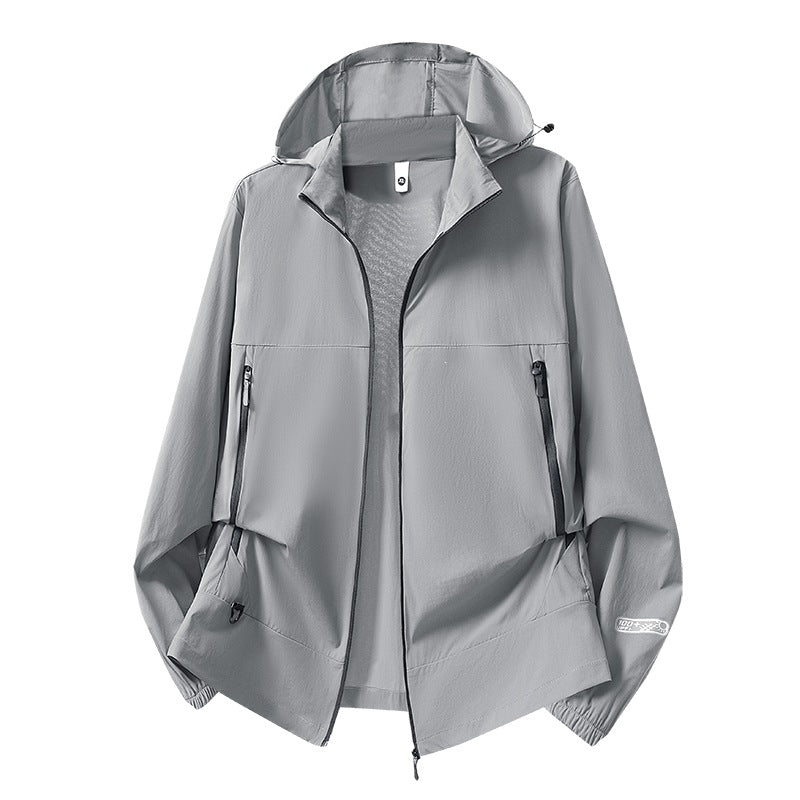 Herr Lätt Softshell Övergångsjacka med Huva, Vind och Vattenavvisande Skal &amp; Justerbar Dragsko Fåll