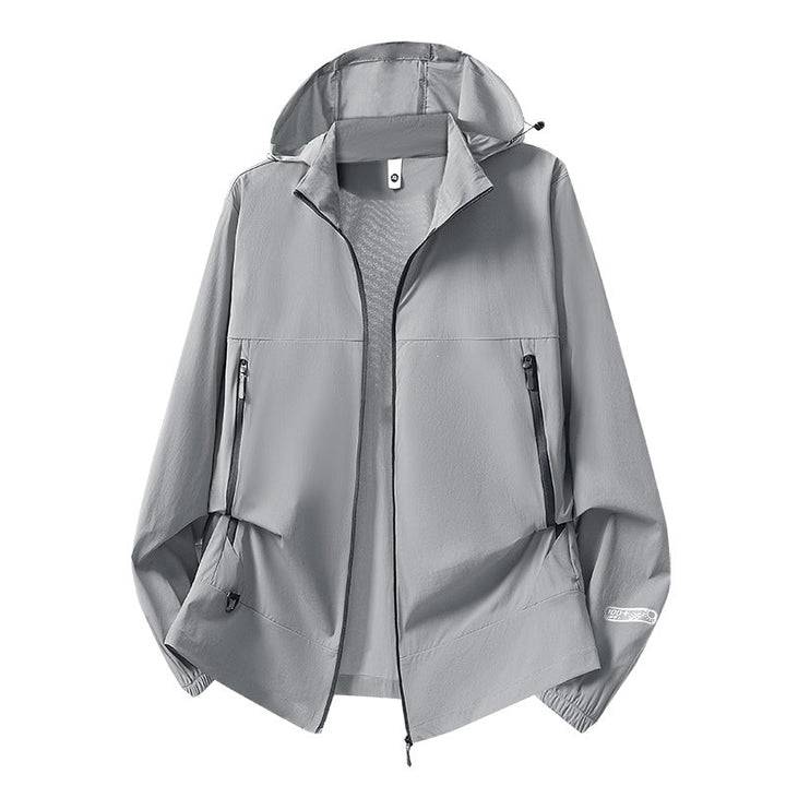 Herr Lätt Softshell Övergångsjacka med Huva, Vind och Vattenavvisande Skal &amp; Justerbar Dragsko Fåll