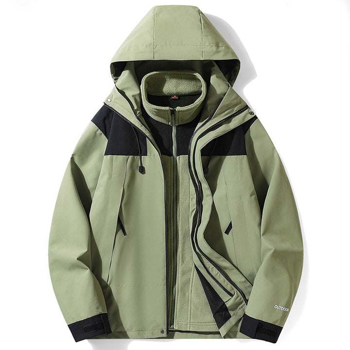 Dam multifunctional softshell jacka med avtagbar fleece foder, vindtät outer shell och justerbar huva