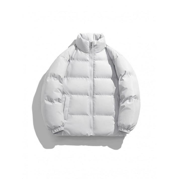 Unisex lätt vadderad Down look pufferjacka med Stand krage och två-Way dragkedja