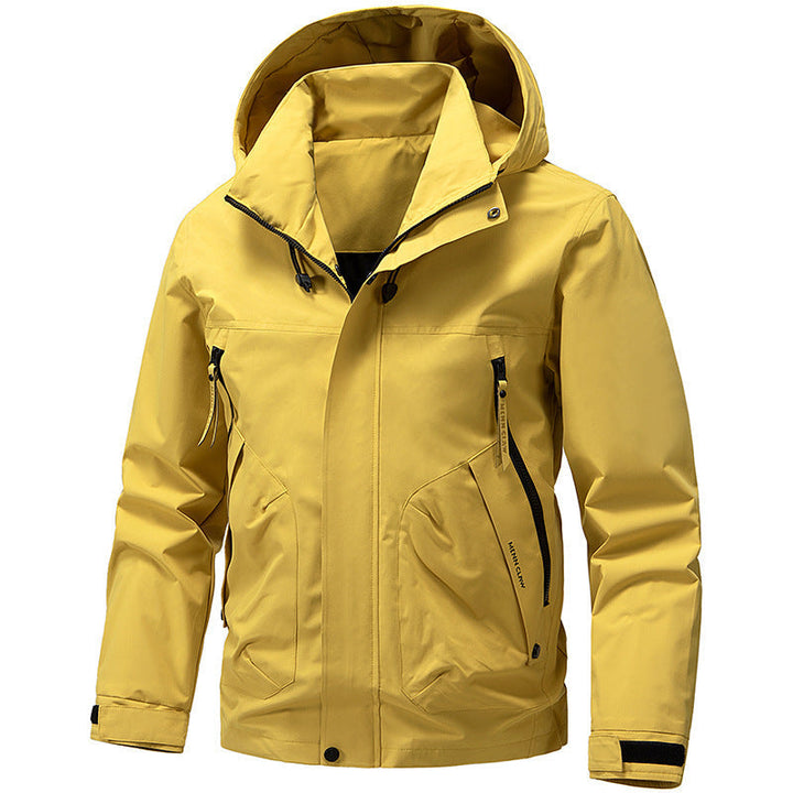 Herr ventilerande softshell utomhusjacka med vindtät Membran, justerbar huva och fickor med dragkedja