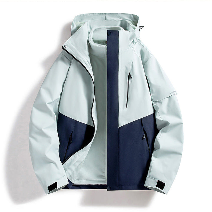 Dam weatherproof softshell ski jacka med fleecefoder och huva