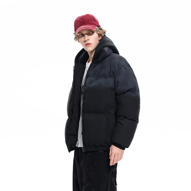 Herr Fodrad Oversize-Steppjacke med Abnehmbarem Huv‑Einsatz och Farbverlauf