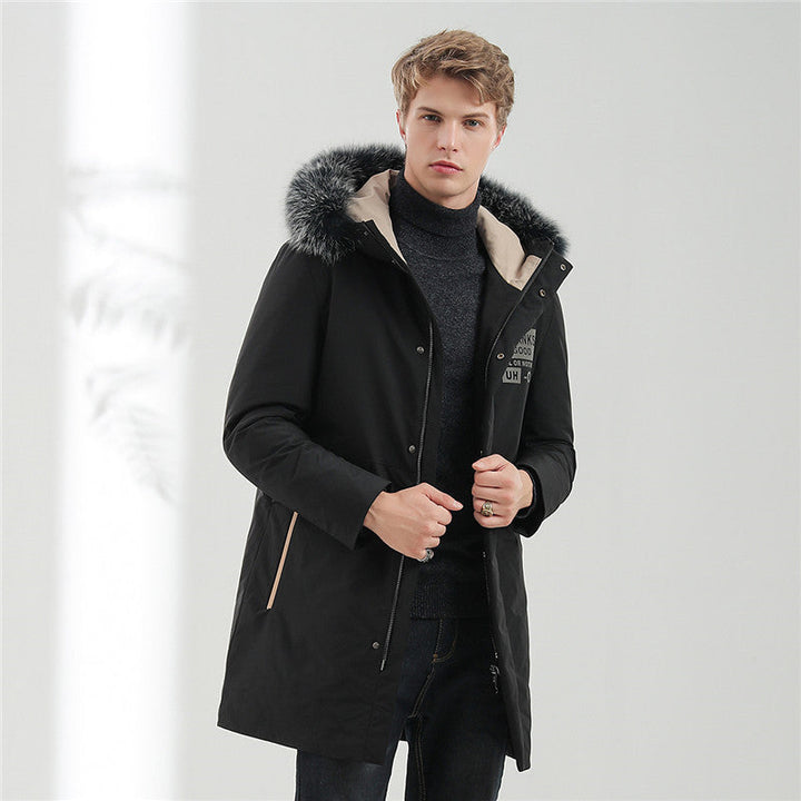 Herr Urban Vinter Parka med Uttagbar Faux Fur Huva, Termiskly Insulating Quiltad Foder, och Dold Dragkedja