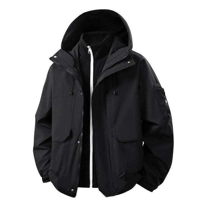 Herr Vattenavvisande Dubbel Jacka med Uttagbar Fleece Inre Jacka och Huva