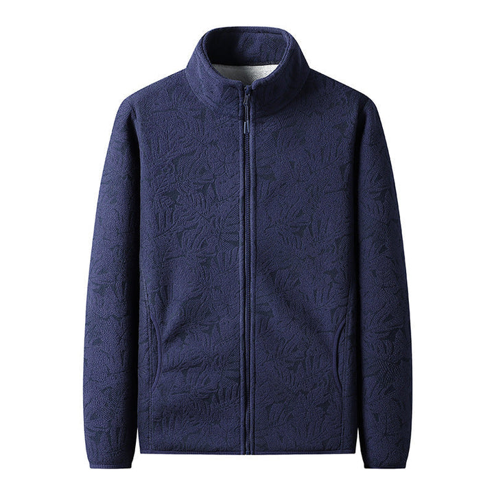 Dam fleecejacka med hel zip och blommig jacquard structure
