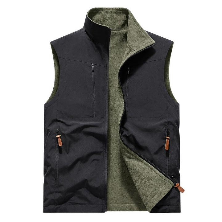 Herr Vindtät Softshell Väst med Fleecefoder &amp; Multifunktionell Fickor