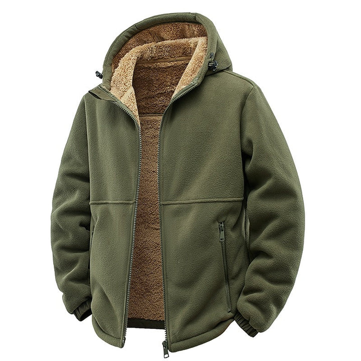 Herr Vadderad Teddy Fleece Luvtröja med Tvåvägsdragkedja &amp; Fickor med Dragkedja