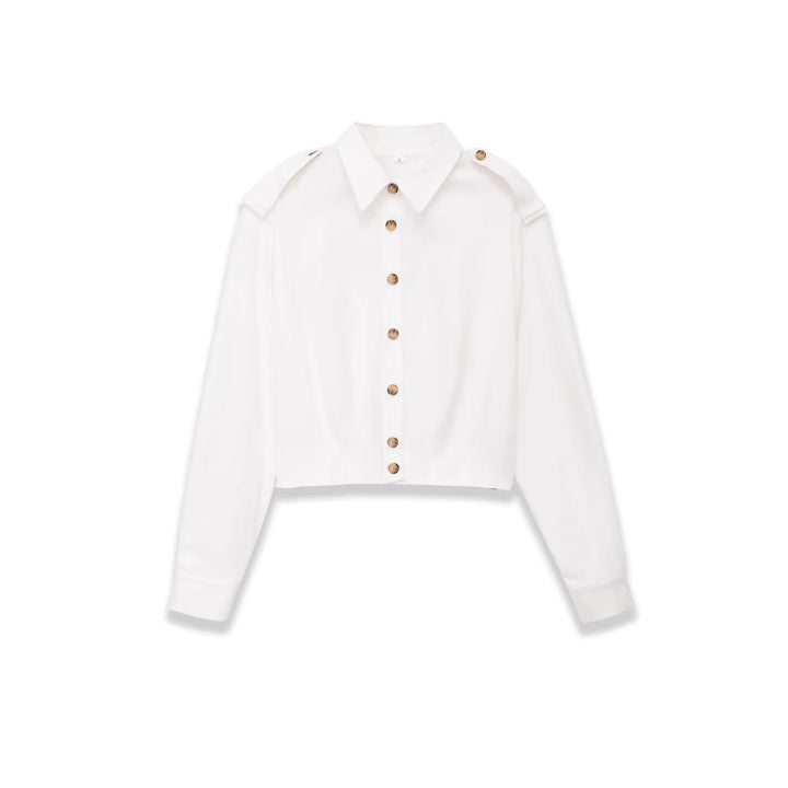 Dam Kort Skjortjacka med Epaulettes och Shaping Darts