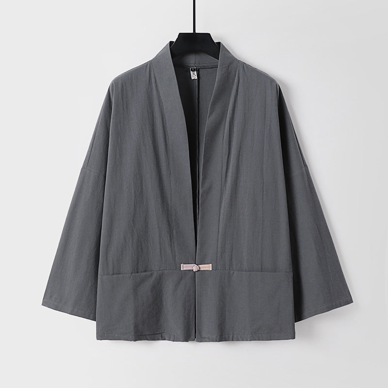 Dam lätt Kimono jacka gjord bomull Blend med lös passform