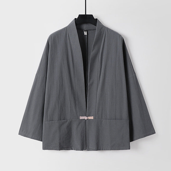 Dam lätt Kimono jacka gjord bomull Blend med lös passform