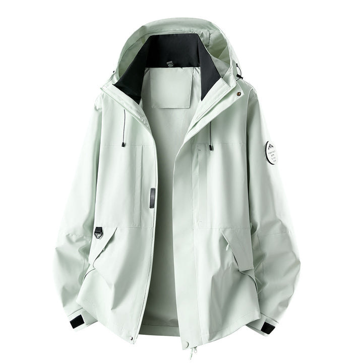 Herr Vattenavvisande Oversized Frilufts Jacka med Huva, Andningsbar Softshell &amp; Funktion Fickor