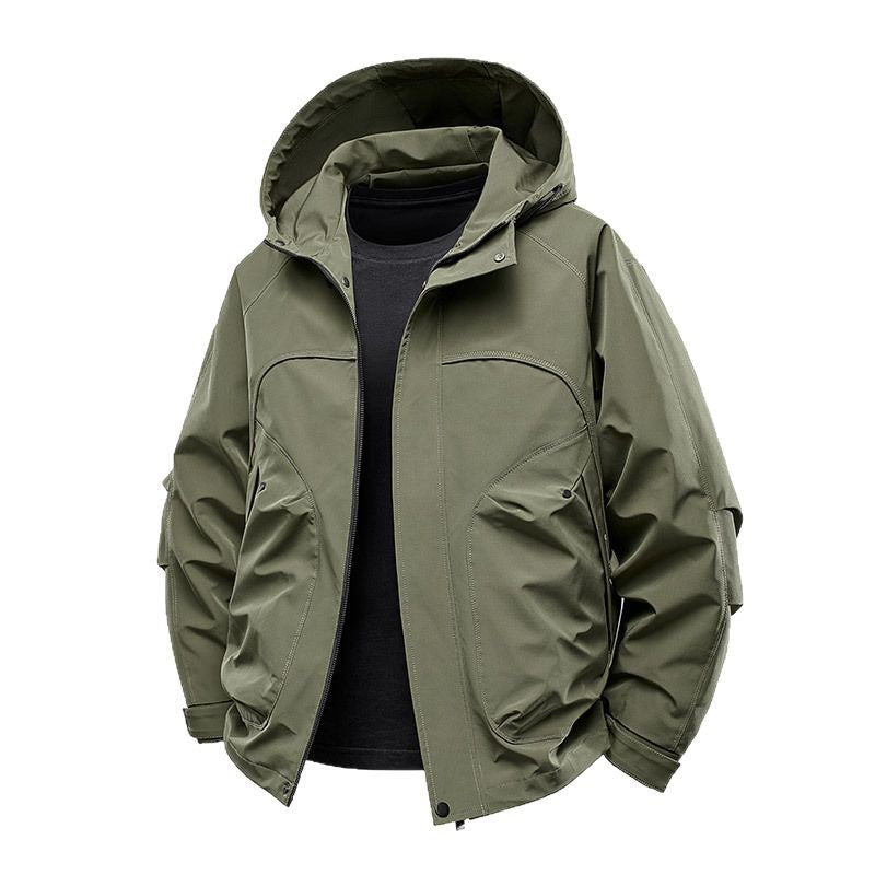 Herr Technical Softshell Utilityjacka med Huva Vattenavvisande och Multifunction Fickor