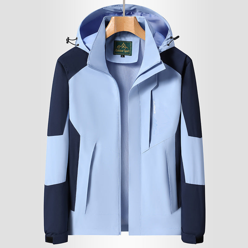 Dam softshell Trekking jacka med andningsbar membrane, justerbar huva och colorblock design