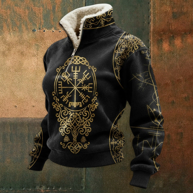 Herr Urban Fleece Pullover med Tree Motif