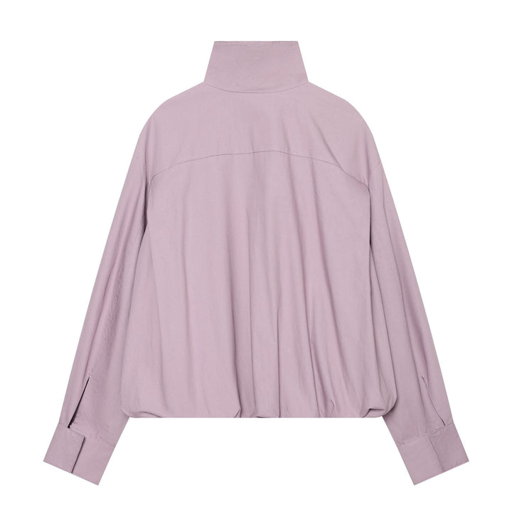 Dam Lätt Vadderad Windbreaker med Stå Krage och Prickig Prick Tryck