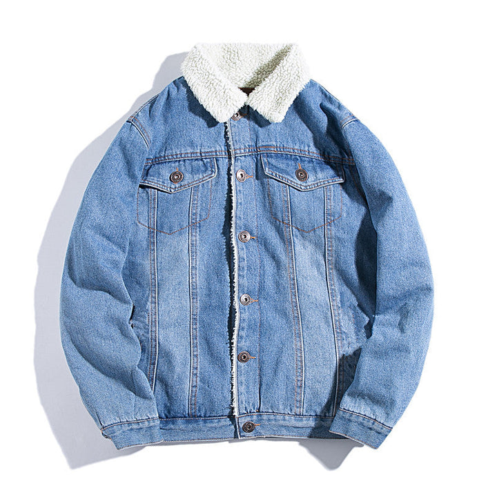 Dam Trendig Jeans Jacka med Mjuk Foder
