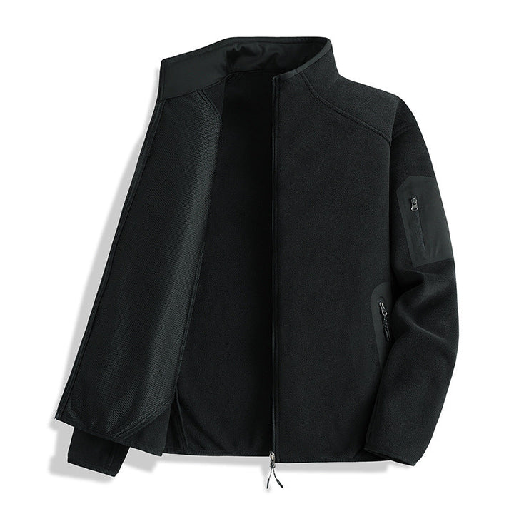 Herr Fleece Jacka med Stående Krage och Softshell Inserts