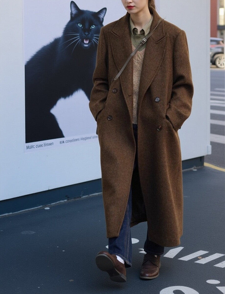 Dam elegant och modern ull trenchcoat Drune