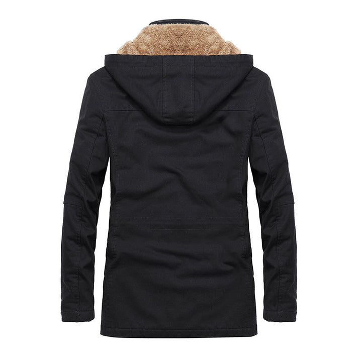 Herr Termisk Canvas Parka med Teddy Fleecefoder och Vind Lock