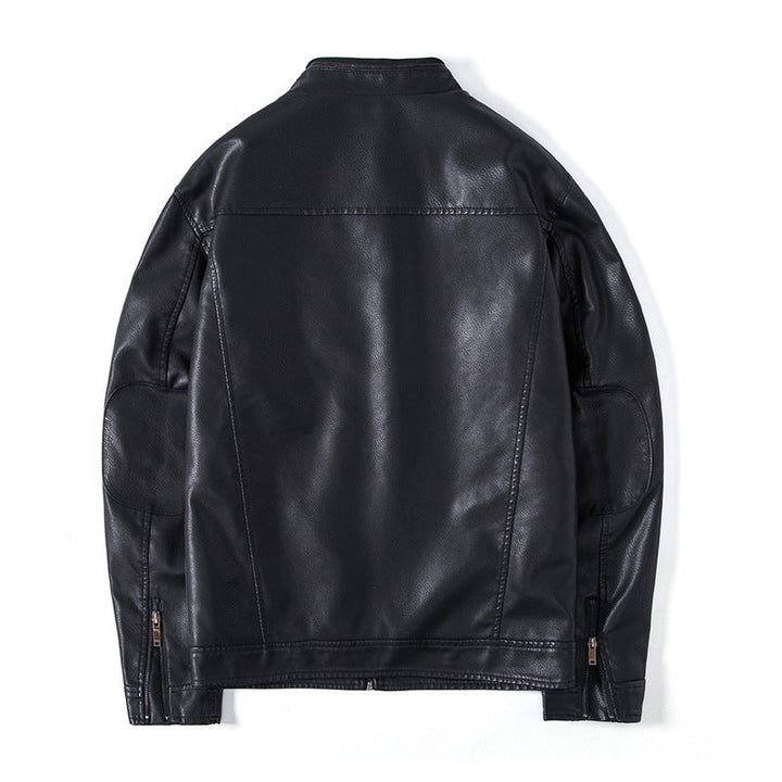 Herr elegant fuskläder Blouson Jacka med ståkrage, fickor med dragkedja och värmande foder