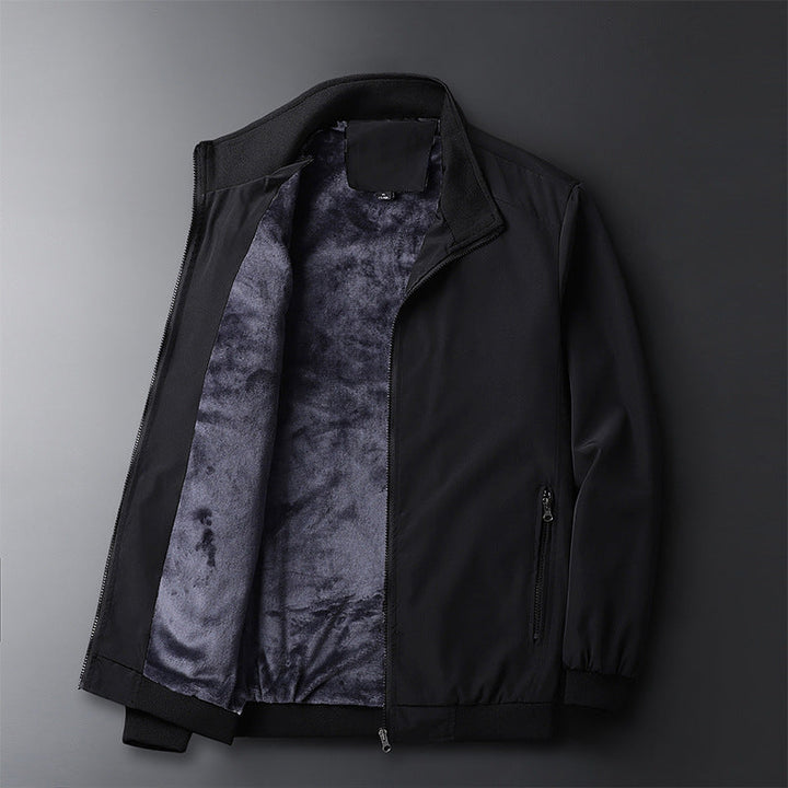 Herr Urban Termisk Zip Jacka med Teddy Fleecefoder, Stående Krage, och Zip Fickor