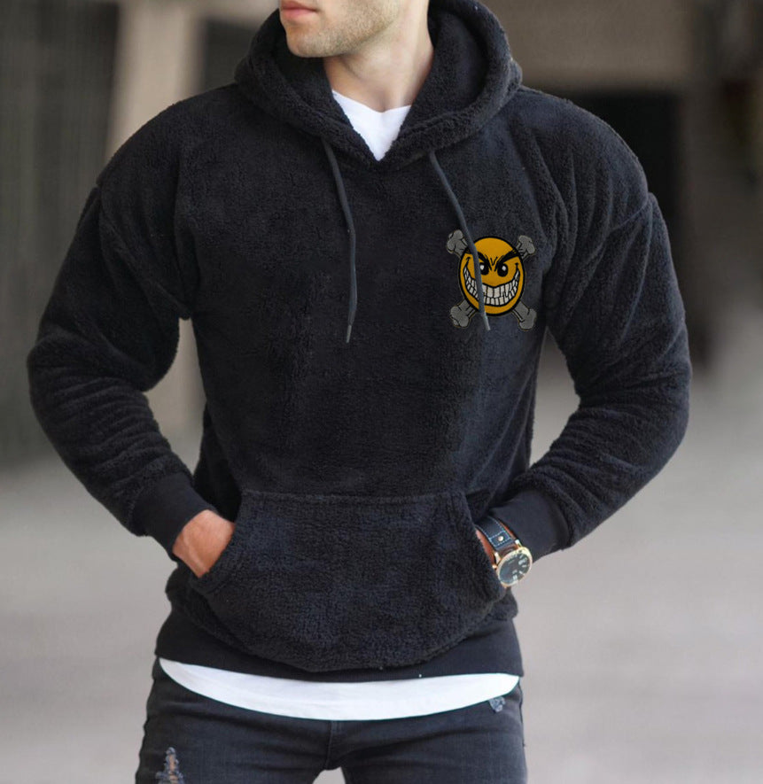 Herr Oversized Kamouflage College-Tröja med Crew Neck och Ribbstickade Muddar