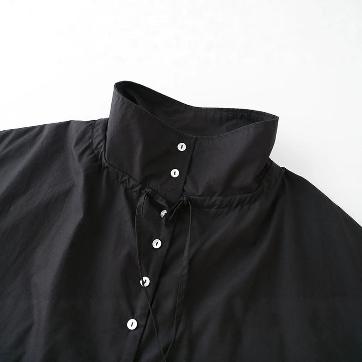 Dam Lätt Kort Blouson med Hög Stå Krage, Drawstring och Side Ties