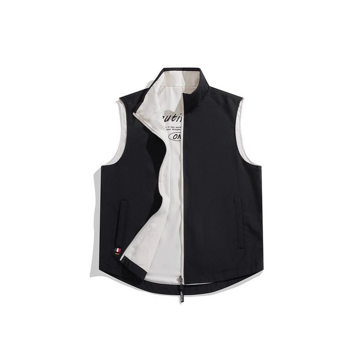 Herr Sleeveless Vind och Thermo Utility Väst med Silky Foder och Dold Tvåvägsdragkedja