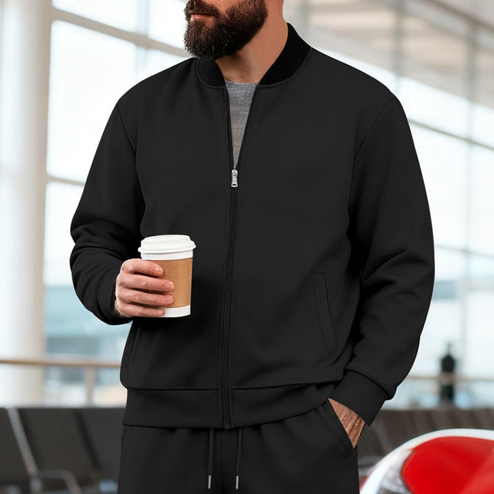 Herr Nan Urban Sweat Track Jacka med Ståkrage Concealed Dragkedja Elastic Rib Muddar och Sidofickor