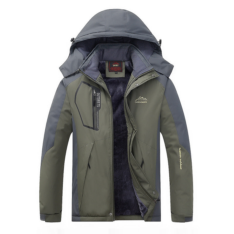 Herr Technical Utomhus Parka med Teddy Fleece Interior Foder, Welded Yttre Skal och Multifunction Fickor