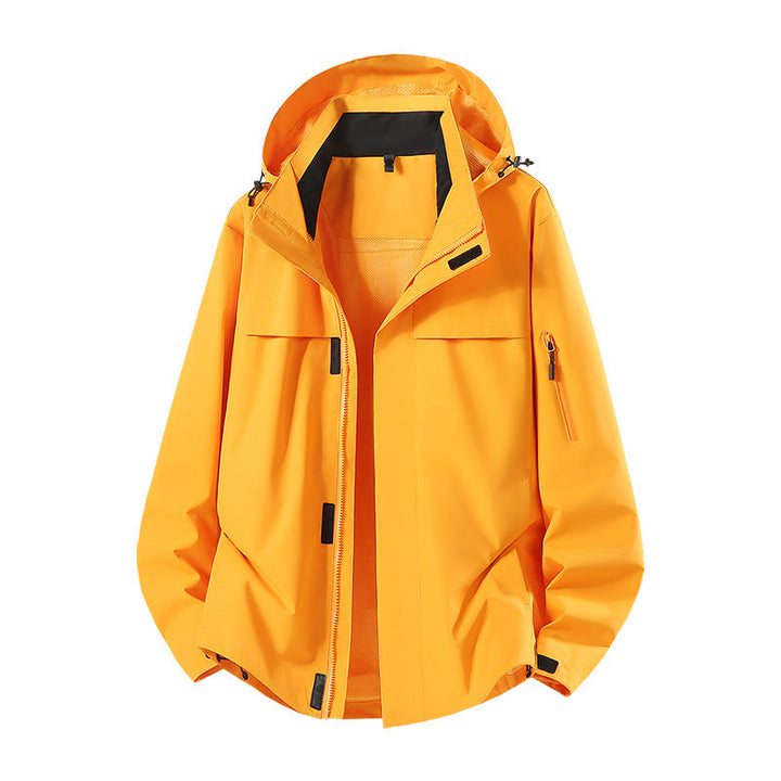 Herr Lätt Water-Repellent med Huva Softshell Övergångsjacka med Mesh Foder &amp; Utility Fickor