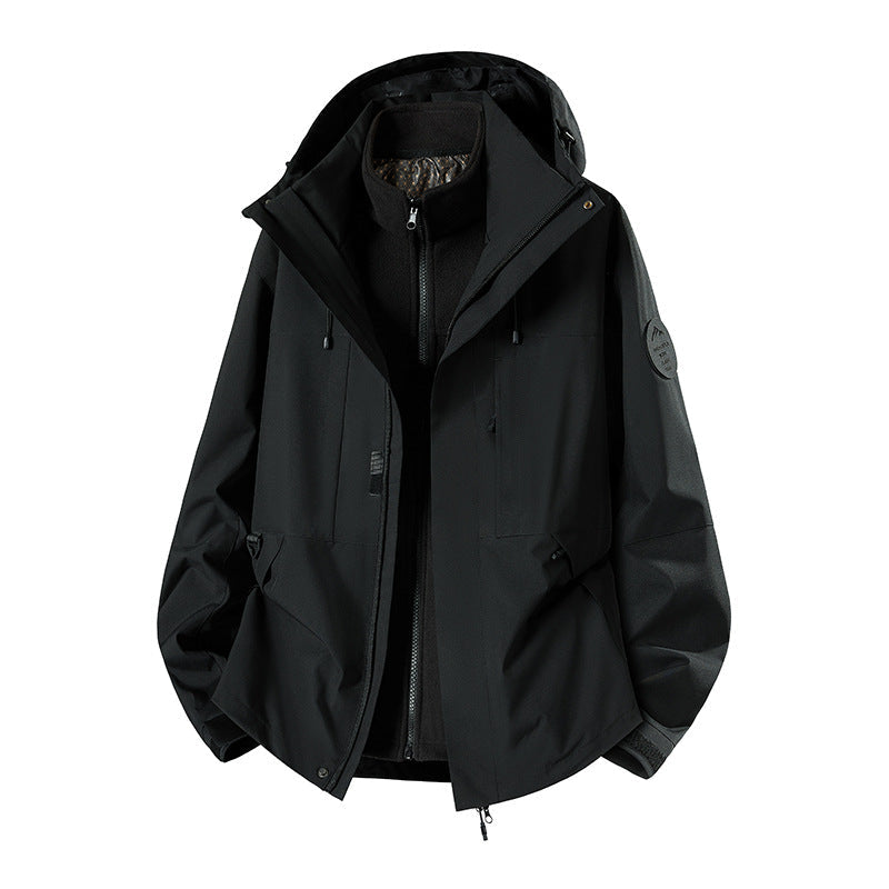 Herr Weatherproof Technical Softshell Trekking Jacka med Huva och Insulating Inre Insert