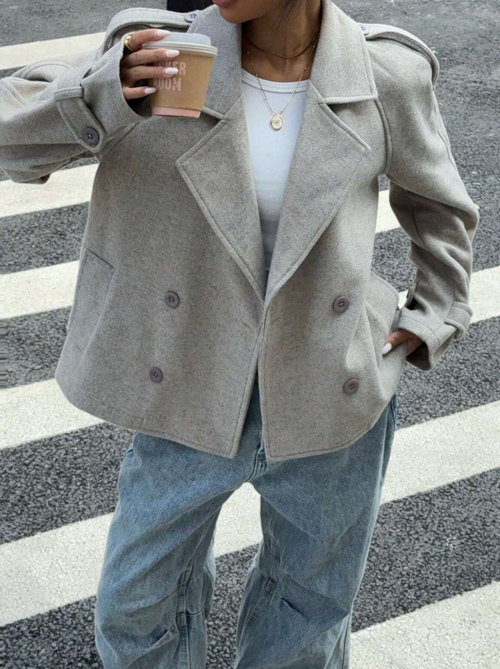 Dam elegant oversized ulljacka