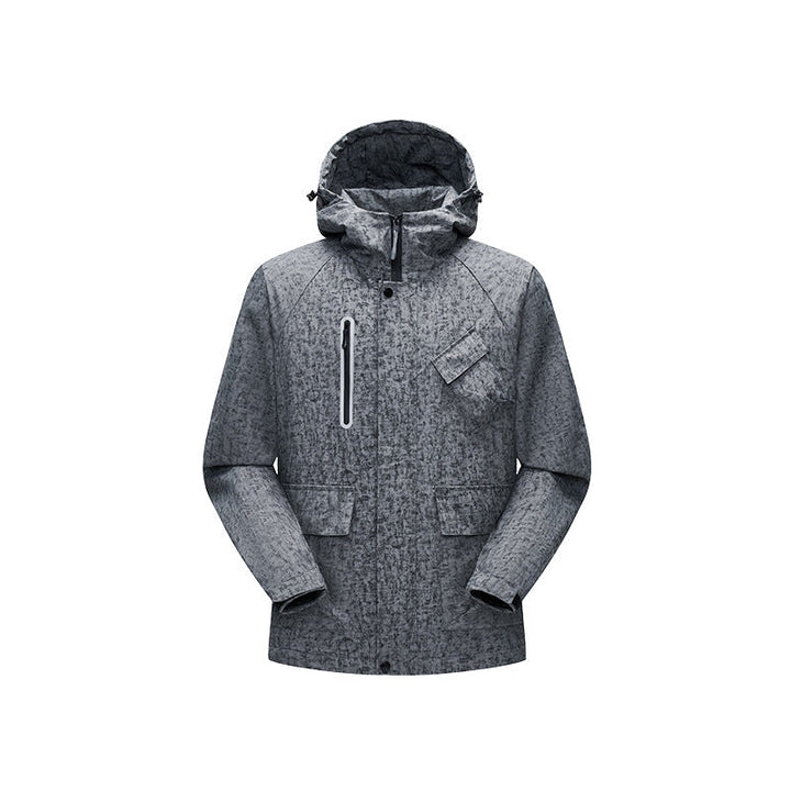 Herr Urban-Teknisk Fält Parkas med Hög Closing Krage, Angled Bröstficka och Dold Dragkedjor
