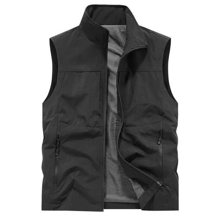 Herr Lätt Utomhus Utility Väst med Mesh Foder, Wind-Resistant Microfiber och Säker Dragkedjefickor