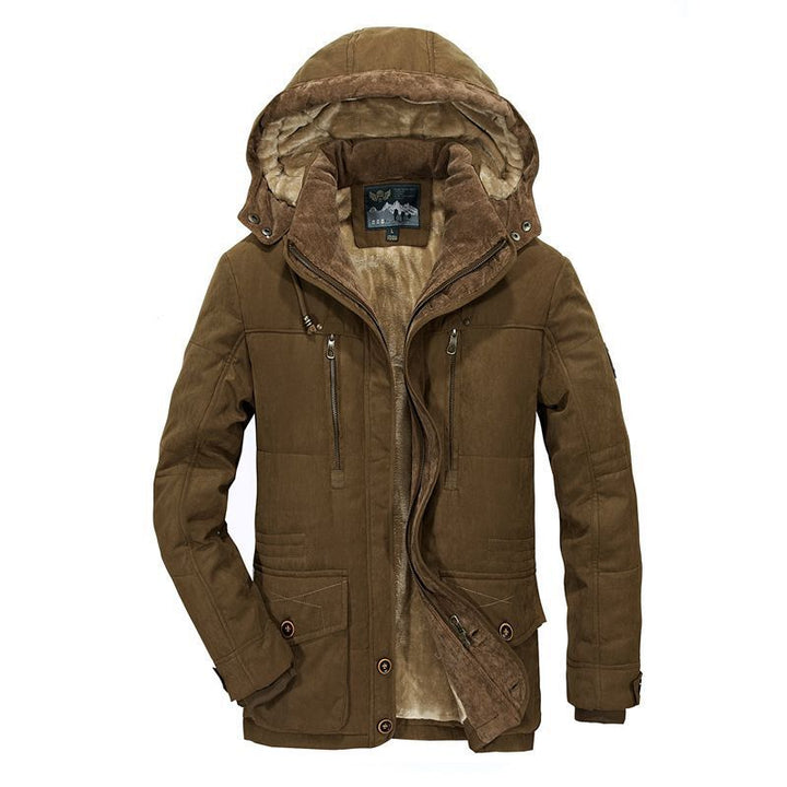 Herr Vadderad Vinter Parkas med Huva och Teddyfoder