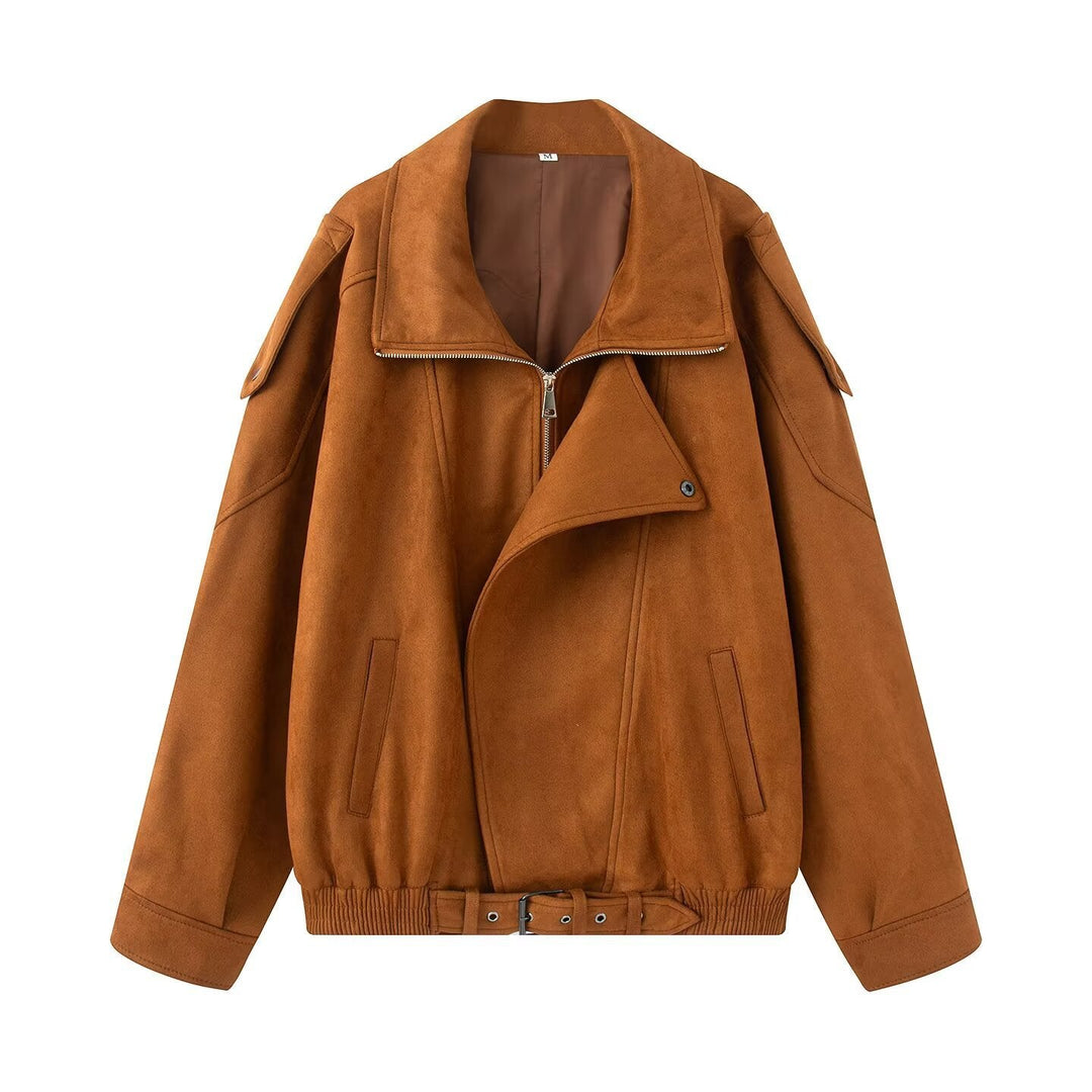 Dam Lätt Vadderad Windbreaker med Stå Krage och Prickig Prick Tryck