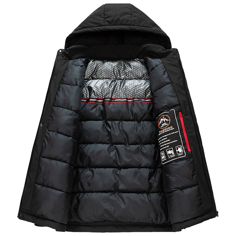 Herr vattenavvisande vinter parka med Thermo-Reflective quiltat foder och Huva
