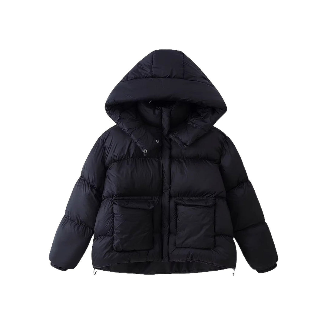 Dam kviltad oversize Parka med XXL huva och Flap fickor
