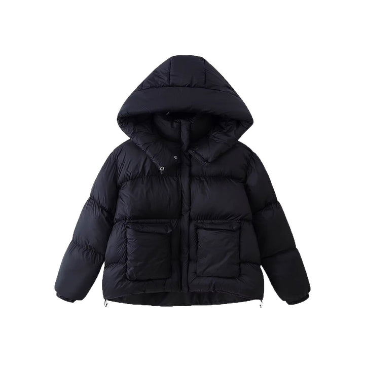 Dam kviltad oversize Parka med XXL huva och Flap fickor