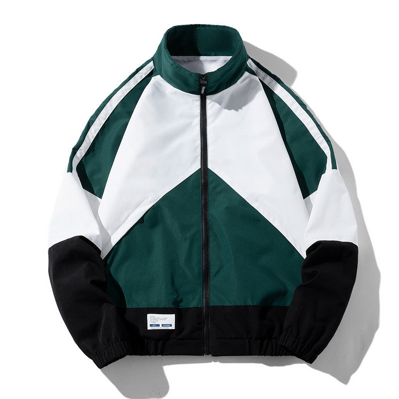 Herr Sporty Track Windbreaker Jacka med ståkrage, meshfoder och fickor med dragkedja