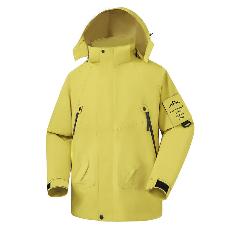 Herr Vattentät Softshell Utomhus Jacka med Justerbar Huva och Sealed Sömmar