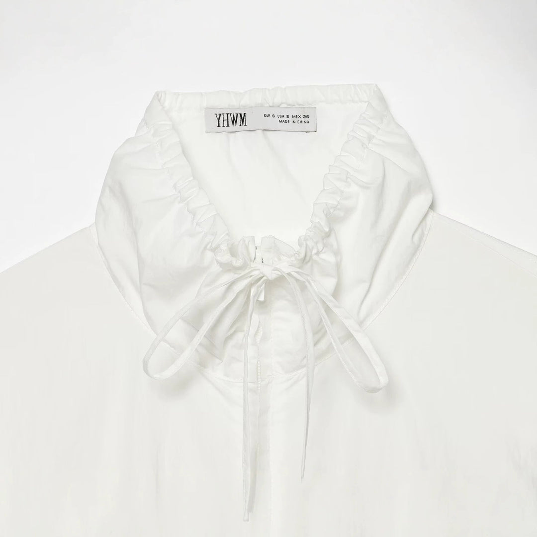 Dam Lätt Kort Vind Jacka med Drawstring Krage och Waist Ruching