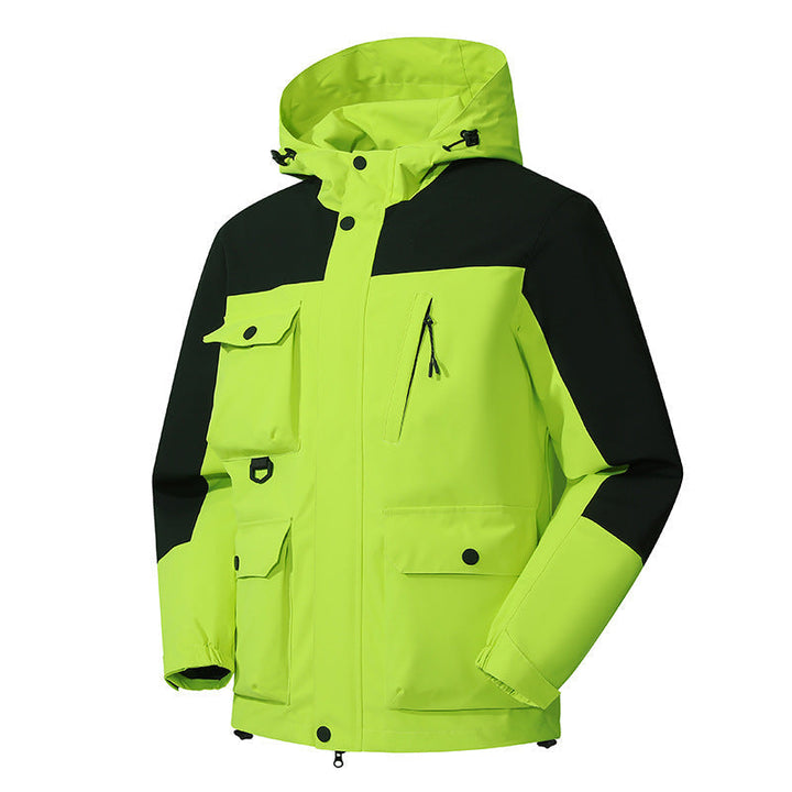 Herr Technical Utomhus Parka med Huva, Vattenavvisande Skal och Flera Fickor