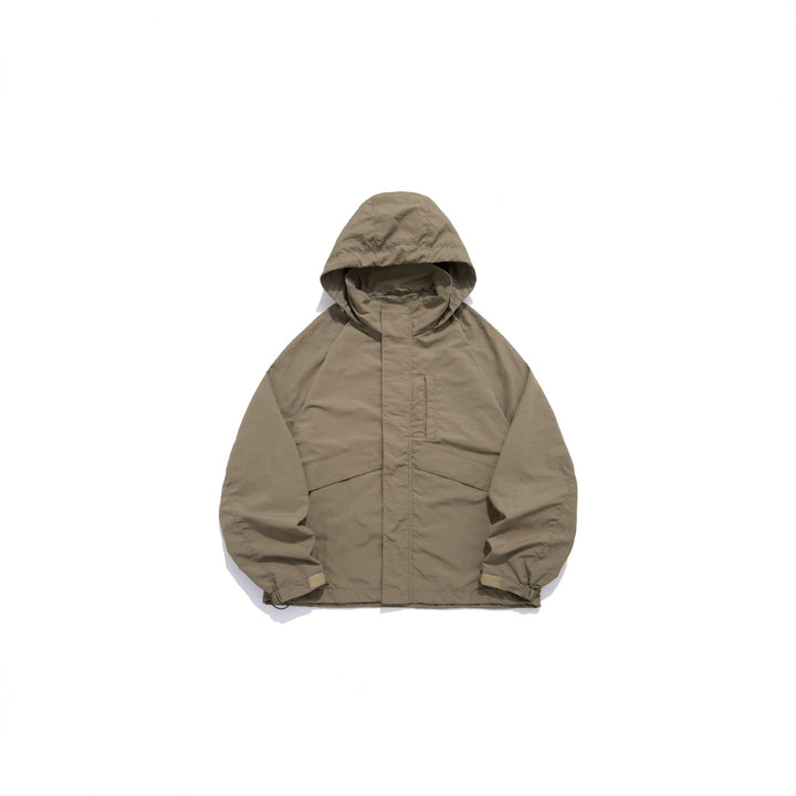 Unisex Bred Water-Repellent med Huva Parka med Concealed Dragkedja Lock och Lockfickor