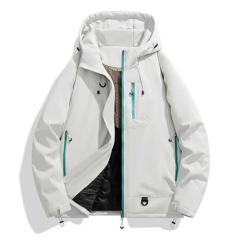 Dam vattentät Insulated softshell Thermo jacka med huva och Multifunctional fickor