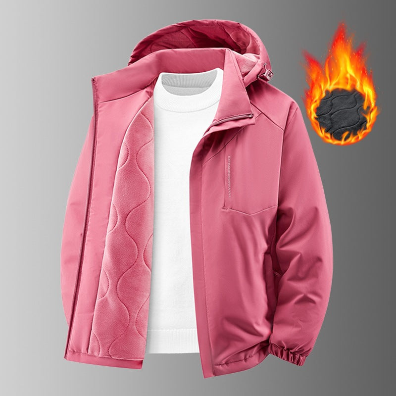 Herr Thermo Frilufts Jacka med Quiltad Fleecefoder, Vind och Vattenavvisande Skal &amp; Huva